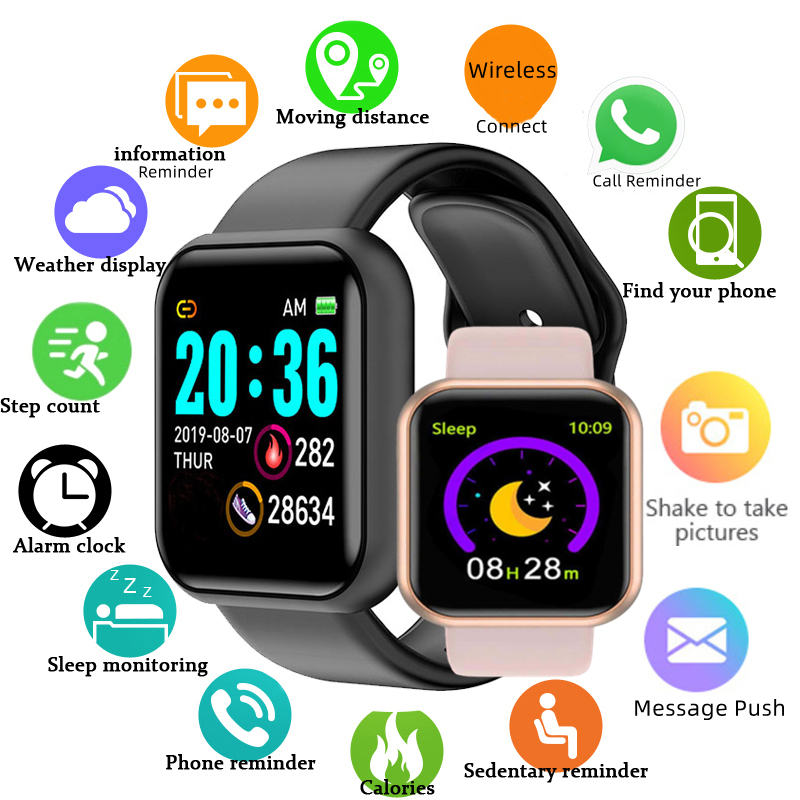 Watch Smart Y68 - Wielokolorowy inteligentny zegarek dla dzieci chłopiec