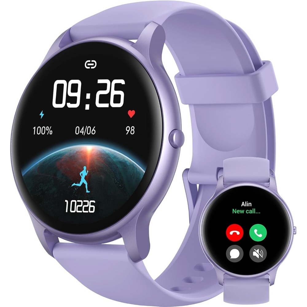 Smartwatch Purple Watches For Women - Inteligentny zegarek z funkcją rozmów i