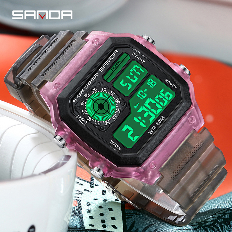 Chronograph Sport Watch - Modne zegarki damskie Sanda Top Brand