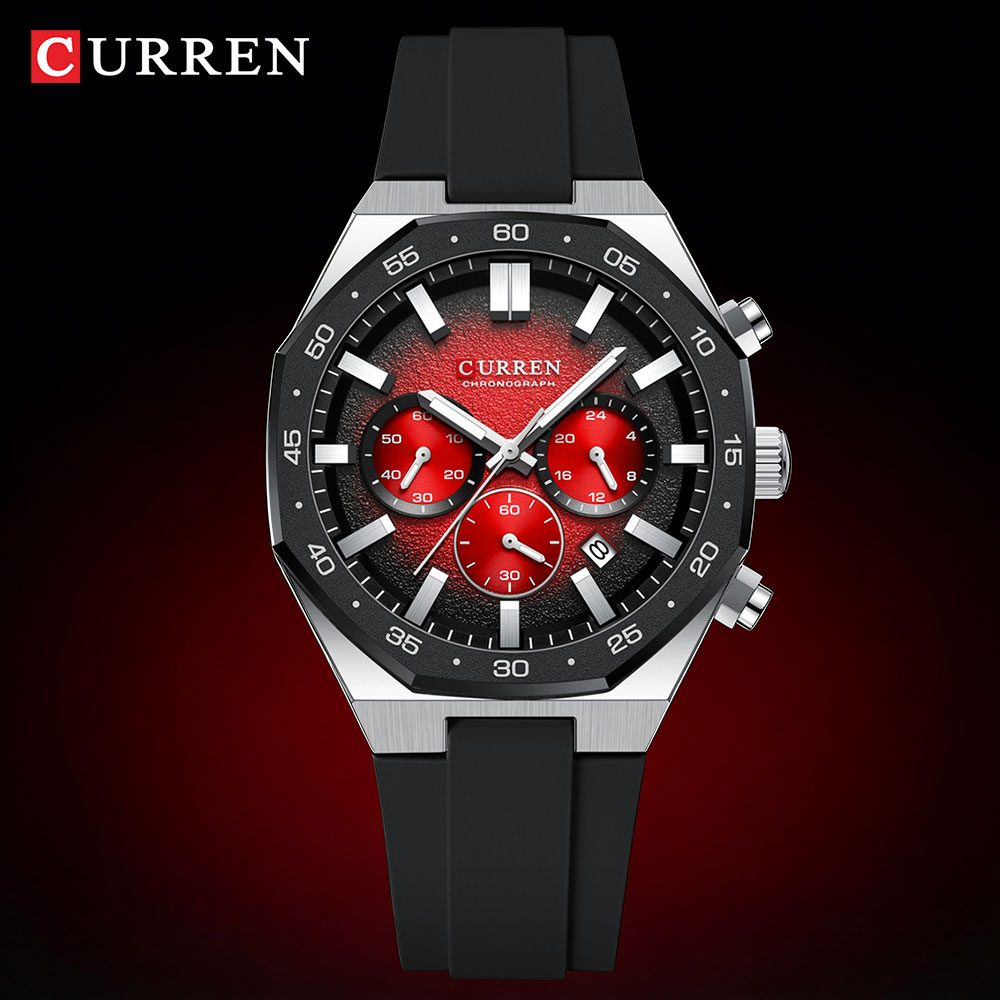 Chronograph Sport Watch - CURREN Modny Męski Zegarek Sportowy Chronograf