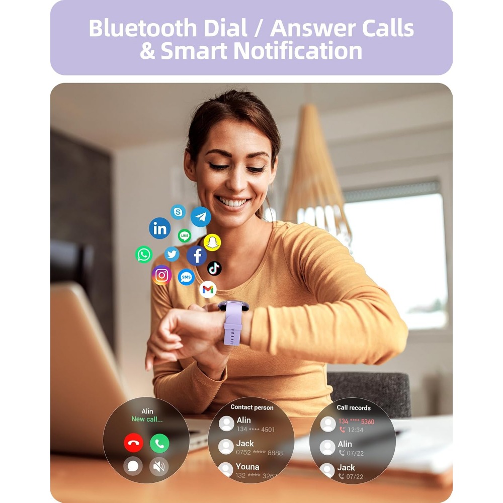 Inteligentny zegarek z funkcją – Smartwatch Purple Watches For Women recenzja i cena
