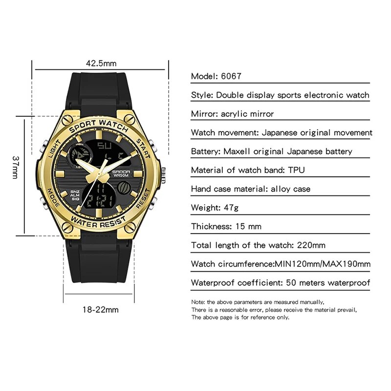 SANDA marka G Style LED cyfrow – Chronograph Sport Watch recenzja i cena