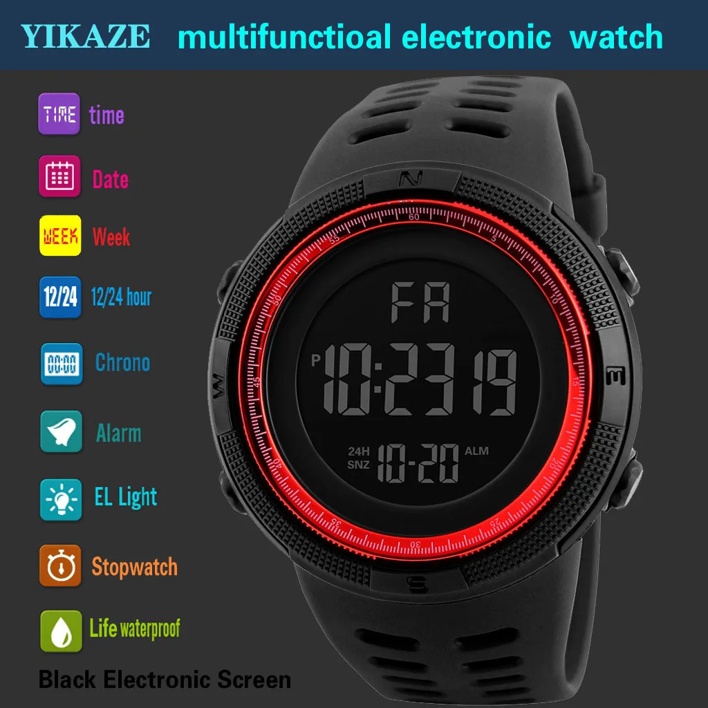 YIKAZE X01 męskie zegarki cyfr – Tide Watch Surf recenzja i cena
