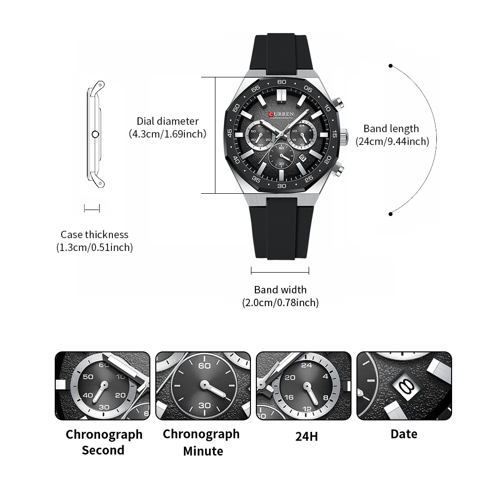 CURREN Modny Męski Zegarek Spo – Chronograph Sport Watch recenzja i cena