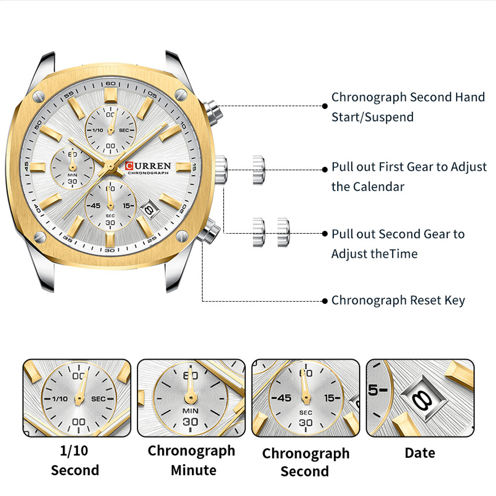 CURREN Nowoczesny męski zegare – Chronograph Sport Watch recenzja i cena